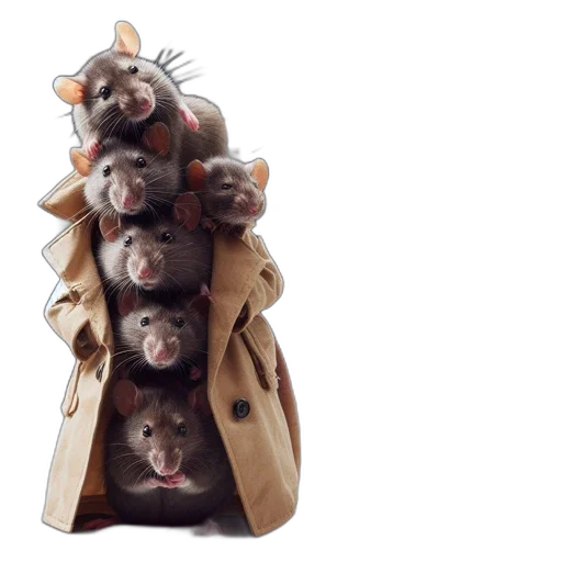 jacket, hat, animal, concept art, 3d render, movie, theater, setting transparent PNG cut-out