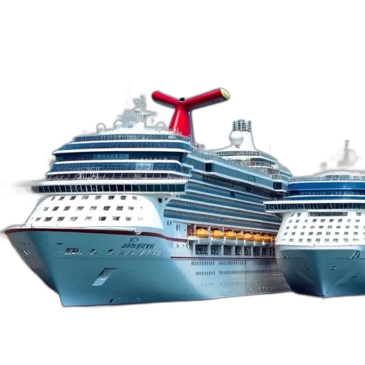 3d render, photorealistic, concept art, fleet, cruise, ships, docked, harbor transparent PNG cut-out