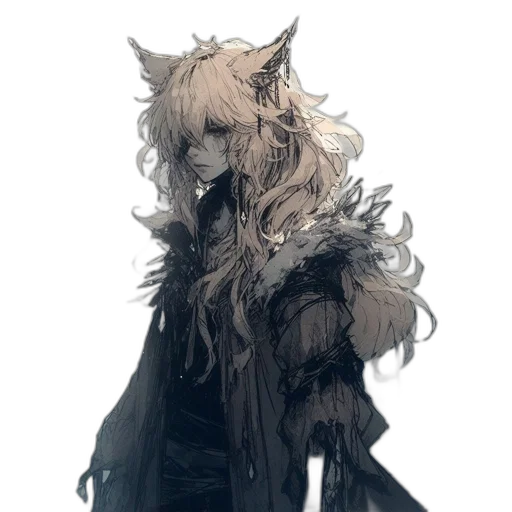 mask, staff, creature, animal, concept art, fantasy art, pixel art, anime transparent PNG cut-out