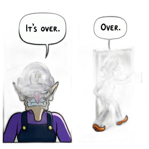 concept art, comic book art, outer space, underwater, waluigi, mario, franchise, faces transparent PNG cut-out