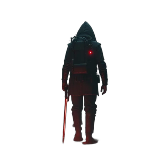 staff, jacket, sword, robot transparent PNG cut-out