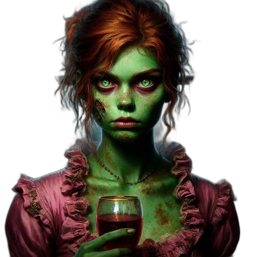 face, fantasy art, concept art, comic book art, photorealistic, green, woman, skin transparent PNG cut-out