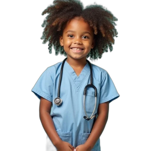 staff, child, scrub, ensemble transparent PNG cut-out