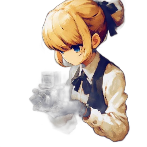 staff, weapon, robot, face, pixel art, anime, concept art, watercolor transparent PNG cut-out