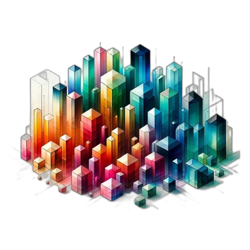 building, 3d render, pixel art, concept art, vaporwave, colorful, pastel, neon transparent PNG cut-out