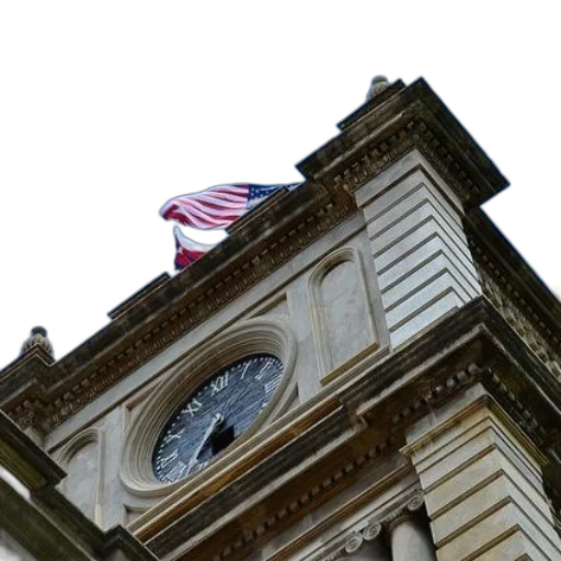 building, staff, crown, city street, clock, tower, american, flag transparent PNG cut-out