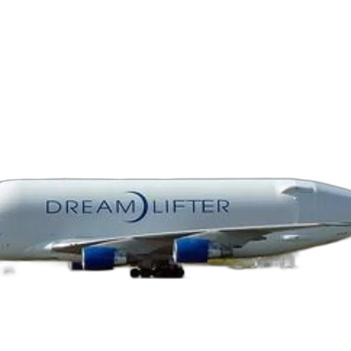 3d render, photorealistic, dreamlifter, airplane, parked, runway, clear, blue transparent PNG cut-out