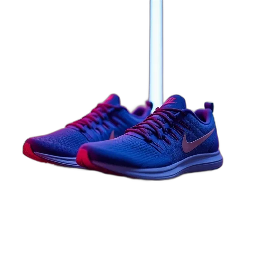 shoes, 3d render, vaporwave, neon lights, neon, colorful, blue, three transparent PNG cut-out