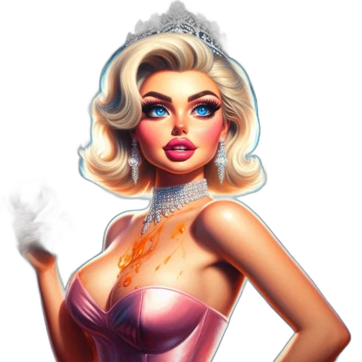 dress, concept art, fantasy art, comic book art, photorealistic, blonde-haired, blue-eyed, female transparent PNG cut-out