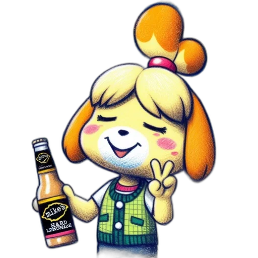 bottle, food, dress, staff, pixel art, cartoon, concept art, 3d render transparent PNG cut-out