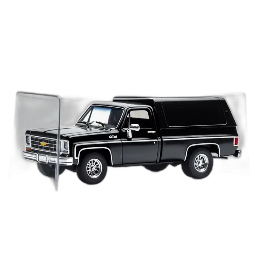 car, 3d render, black, toy, truck, chevrolet, logo, front transparent PNG cut-out