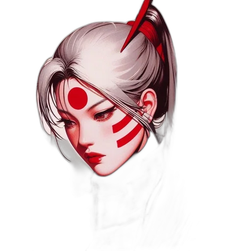 mask, face, staff, cyberpunk, concept art, fantasy art, anime, red transparent PNG cut-out