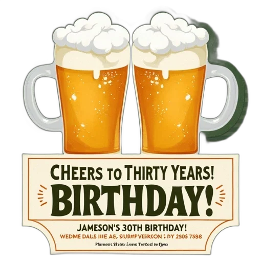 second, image, shows, different, invitation, design, 30th, birthday transparent PNG cut-out