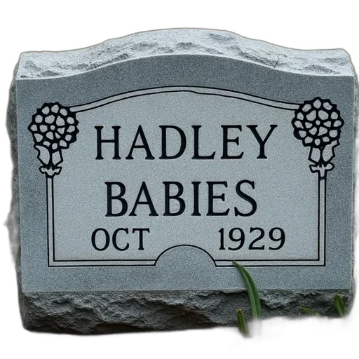 close-up, view, gravestone, name, hadley, babies, engraved, date transparent PNG cut-out