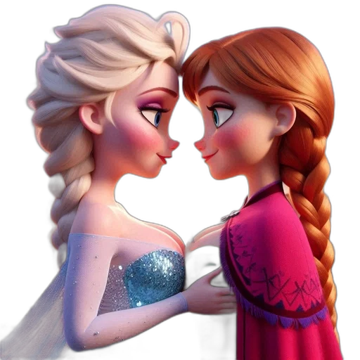 cartoon, 3d render, fantasy art, concept art, snow, fire, two, animated transparent PNG cut-out