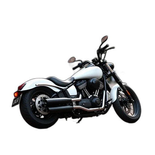 photorealistic, 3d render, white, motorcycle transparent PNG cut-out