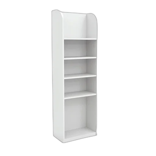 furniture, 3d render, white, plastic, shelving, unit, three, shelves transparent PNG cut-out