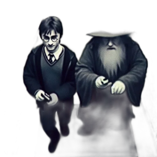 concept art, comic book art, pixel art, fantasy art, fog, two, individuals, one transparent PNG cut-out