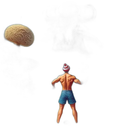 mask, hat, food, creature, concept art, 3d render, pixel art, underwater transparent PNG cut-out