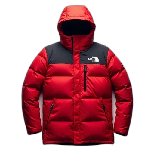 jacket, red, north, face transparent PNG cut-out