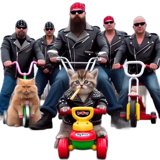 animal, men, biker, gear, stand, around, man, children transparent PNG cut-out
