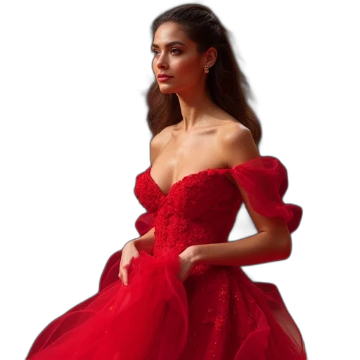 dress, crown, jewelry, photorealistic transparent PNG cut-out