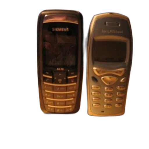 weapon, 3d render, two, old, cell, phones, sit, side transparent PNG cut-out