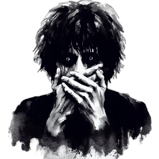 mask, face, jacket, photorealistic, concept art, watercolor, comic book art, monochrome transparent PNG cut-out