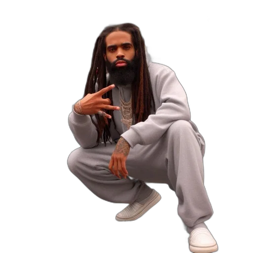 jacket, shoes, pixel art, concept art, photorealistic, cartoon, man, dreadlocks transparent PNG cut-out