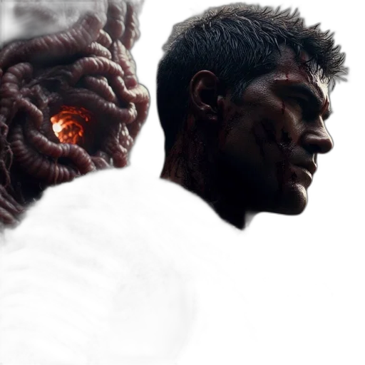 face, creature, concept art, 3d render, photorealistic, fantasy art, outer space, warrior transparent PNG cut-out