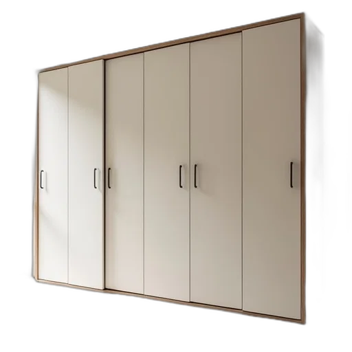 furniture, 3d render, six, compartments, storage, lockers, sliding, doors transparent PNG cut-out