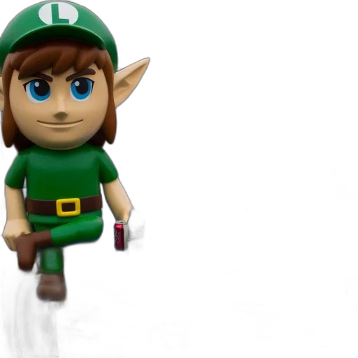 staff, 3d render, concept art, green, statue, zelda-like, figure, stands transparent PNG cut-out