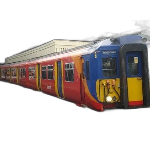 car, 3d render, photorealistic, concept art, colorful, train, word, waterloo transparent PNG cut-out