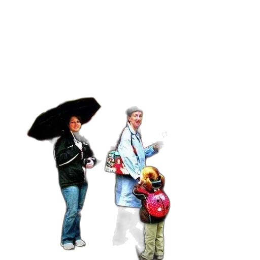 umbrella, jacket, staff, concept art, 3d render, pixel art, photorealistic, rain transparent PNG cut-out