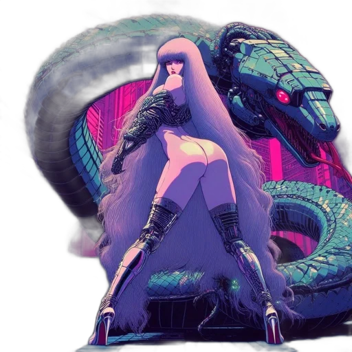 dragon, creature, robot, jacket, vaporwave, concept art, cyberpunk, fantasy art transparent PNG cut-out