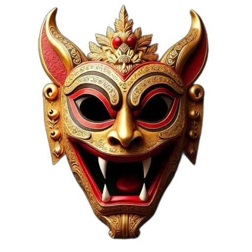 mask, face, jewelry, crown, 3d render, photorealistic, concept art, traditional transparent PNG cut-out