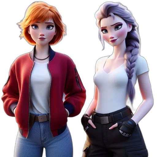 jacket, concept art, 3d render, cartoon, comic book art, dark, two, animated transparent PNG cut-out