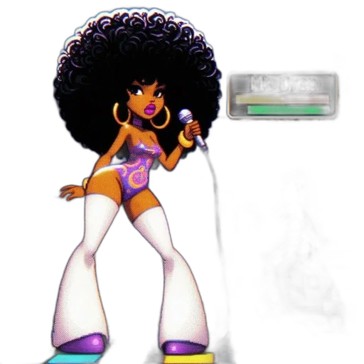staff, hair, concept art, cartoon, pixel art, 3d render, woman, large transparent PNG cut-out