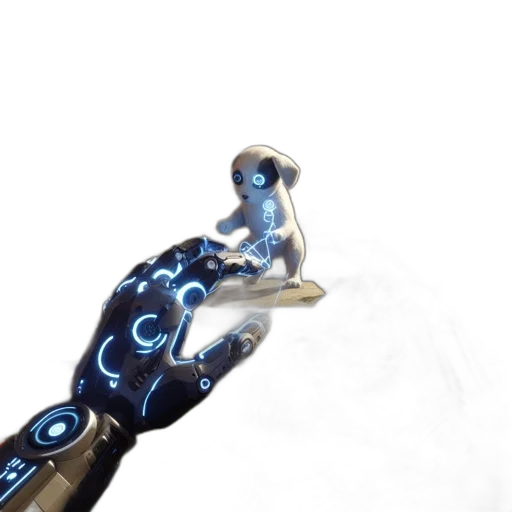 robot, staff, jewelry, weapon, 3d render, cyberpunk, concept art, outer space transparent PNG cut-out