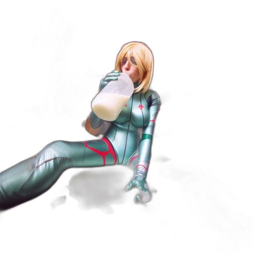 robot, bottle, jacket, sword, concept art, comic book art, watercolor, anime transparent PNG cut-out
