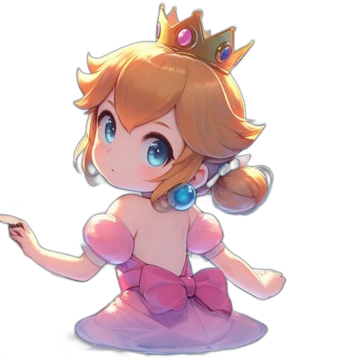 crown, dress, staff, weapon, pixel art, concept art, anime, 3d render transparent PNG cut-out