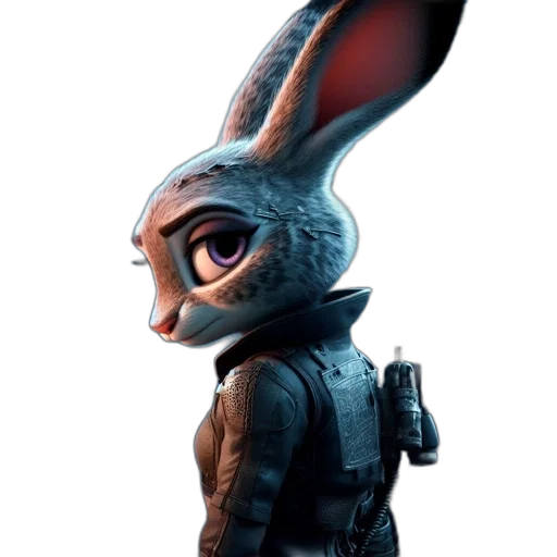 animal, jacket, staff, weapon, concept art, 3d render, cartoon, photorealistic transparent PNG cut-out