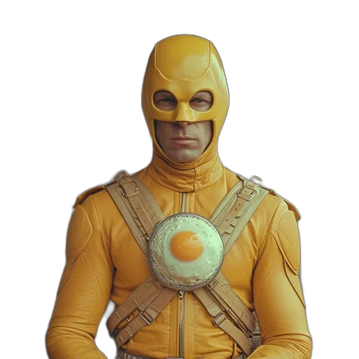 mask, jacket, face, staff, concept art, 3d render, comic book art, outer space transparent PNG cut-out