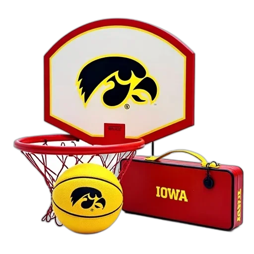 basketball, hoop, set, yellow, ball, black, featuring, university transparent PNG cut-out
