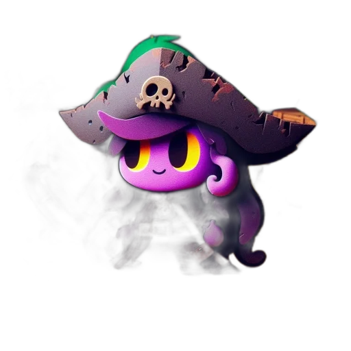 hat, staff, weapon, creature, concept art, 3d render, fantasy art, pixel art transparent PNG cut-out