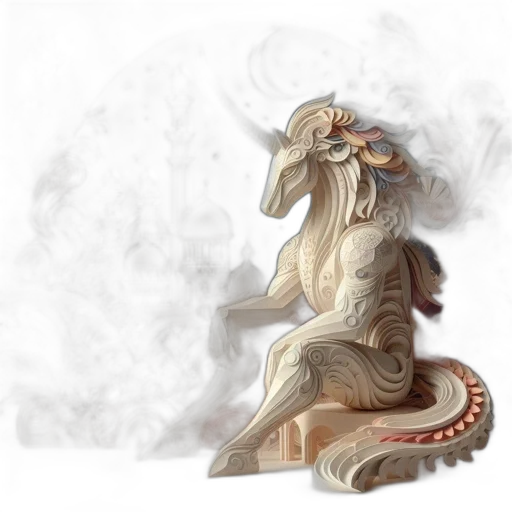 dragon, creature, mask, staff, fantasy art, concept art, pixel art, watercolor transparent PNG cut-out