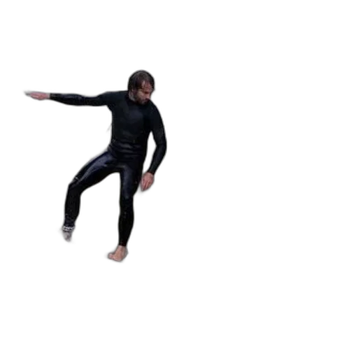 3d render, underwater, man, black, wetsuit, surfing, white, surfboard transparent PNG cut-out