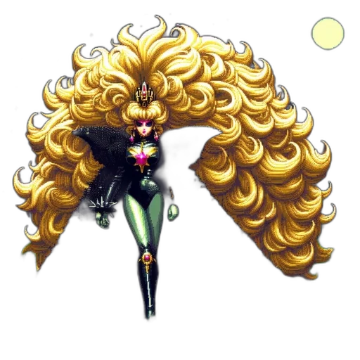 hair, crown, staff, mask, concept art, pixel art, comic book art, anime transparent PNG cut-out