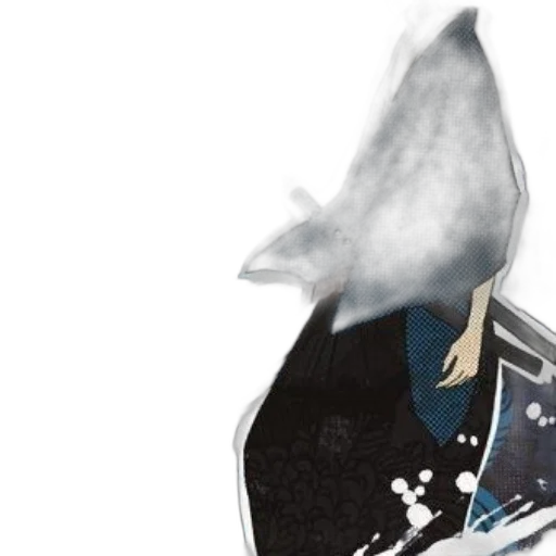 mask, jacket, face, robot, concept art, watercolor, fog, outer space transparent PNG cut-out