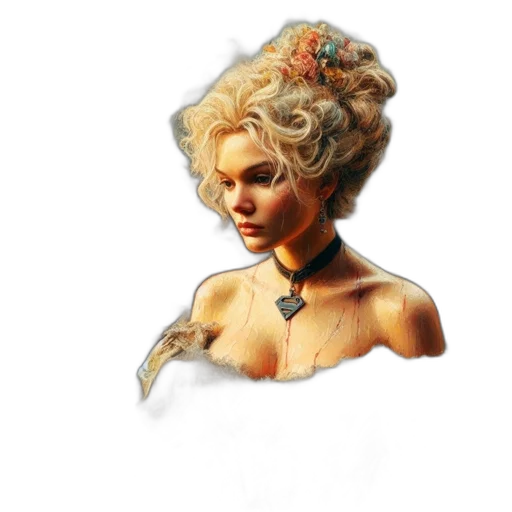 crown, jewelry, dress, face, concept art, fantasy art, photorealistic, oil painting transparent PNG cut-out